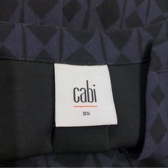 Cabi | Harlequin Shift Dress Sheer Diamond Navy Black Size XS - Picture 5 of 7